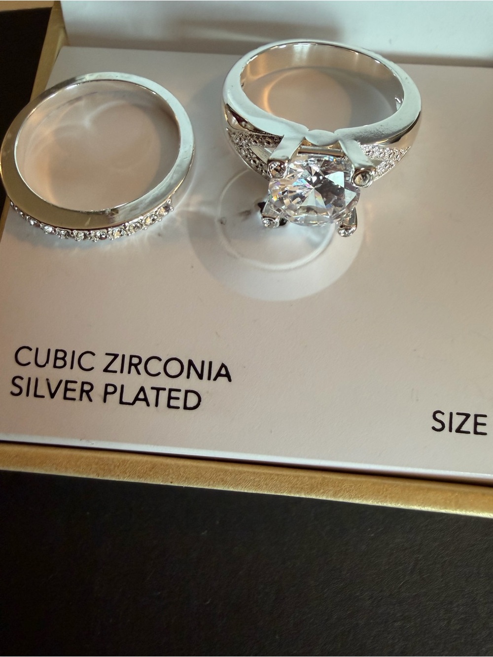 Charter Club Silver-Plated Cubic Zirconia Bridal Ring Set - Silver